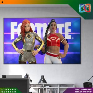 Fortnite Becky Lynch & Bianca Belair WWE Outfits in Game Art Character Fan Poster Canvas