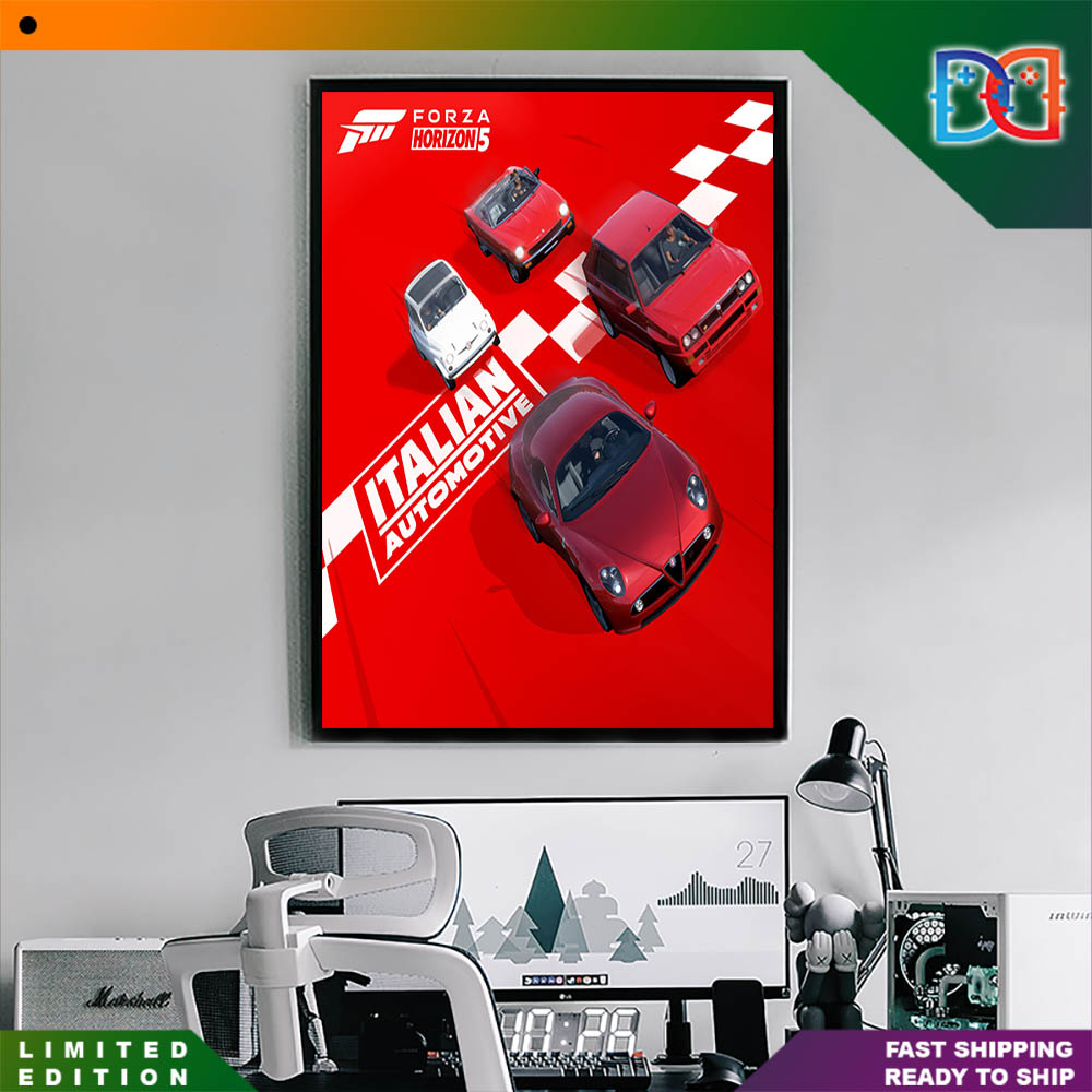 Forza Horizon 5 Italian Automotive Lancias Alfas Fiats New Fan Poster Canvas