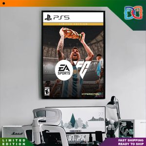 Lionel Messi World Champions EA Sports FC24 PS5 Limited Edition Poster Canvas