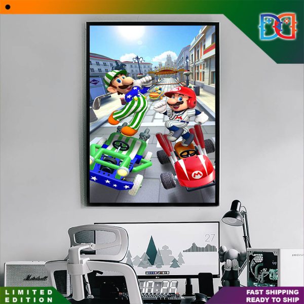Mario Kart Tour Begins Today and New Marid Drive Art Character Fan Poster Canvas