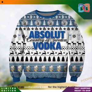Absolut Vodka 3D Country Of Sweden Funny Ugly Christmas Sweater
