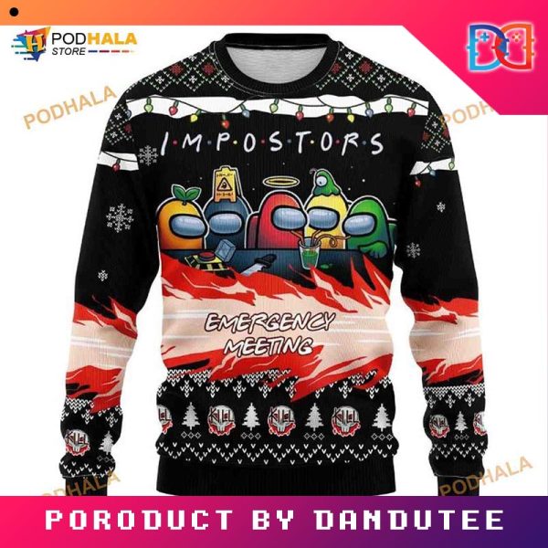 Among Us Impoter The Emergency Meeting Game Ugly Christmas Sweater