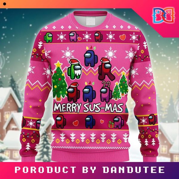 Among Us Merry Sus Mas Game Ugly Christmas Sweater