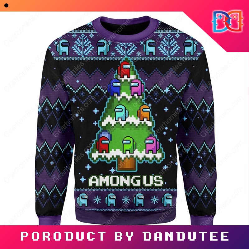 Among Us The Christmas Tree Character Game Ugly Christmas Sweater