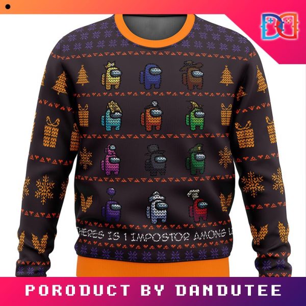 Among Us There Is One Impostor Game Ugly Christmas Sweater