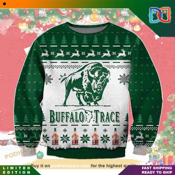 Buffalo Trace Whisky Green 3D Ugly Christmas Sweater