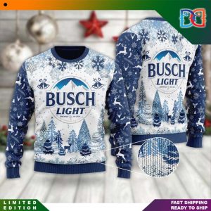 Busch Light Beer Freeze Pattern Ugly Christmas Sweater