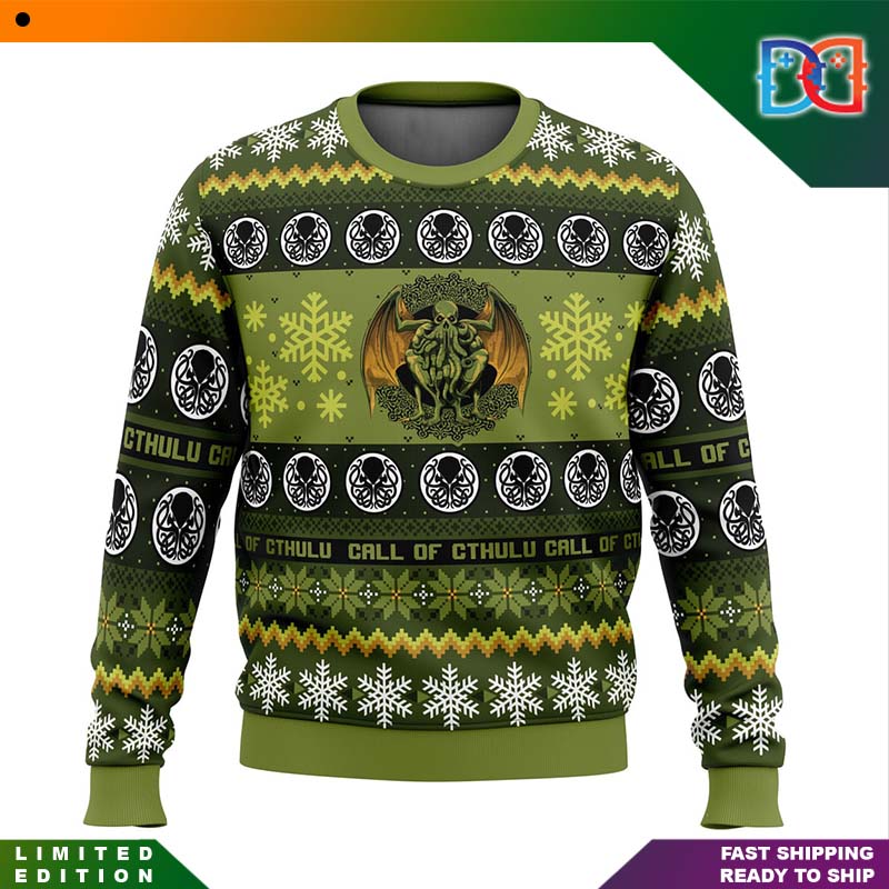 Call of Cthulu Board Gaming Ugly Christmas Sweater