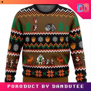 Chip n Dale Christmas Rangers Game Ugly Christmas Sweater