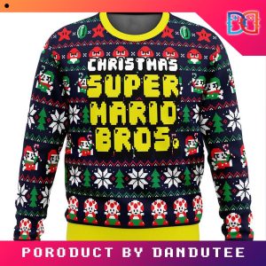 Christmas Super Mario Bros Pixel Game Ugly Christmas Sweater