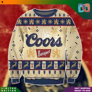 Coors Banquet Logo Pixel Pattern Funny Ugly Christmas Sweater