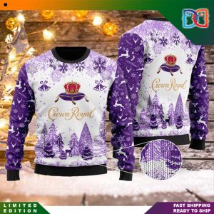 Crown Royal Winter Pattern Purple Ugly Christmas Sweater