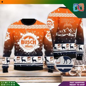 Deer Busch Latte Graffiti Logo Knitted Ugly Christmas Sweater