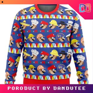 Do The Odyssey Pattern Super Mario Bros Game Ugly Christmas Sweater