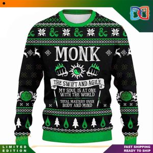 Dungeons And Dragons Classes Collection Monk The Swift And Agile Christmas Ugly Sweater