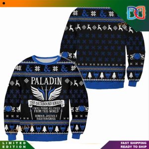 Dungeons And Dragons Classes Collection Paladin The Oathbound Knight Blue Christmas Ugly Sweater