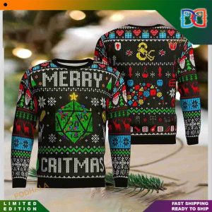 Dungeons And Dragons Merry Critmas Christmas Dice Decoration Colorful Pattern Ugly Christmas Sweater