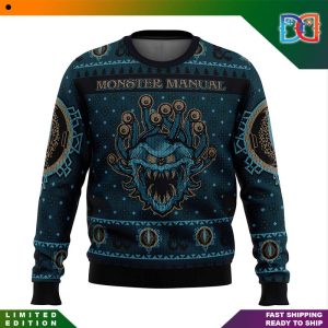 Dungeons & Dragons Beholder Logo Monster Manual Ugly Christmas Sweater