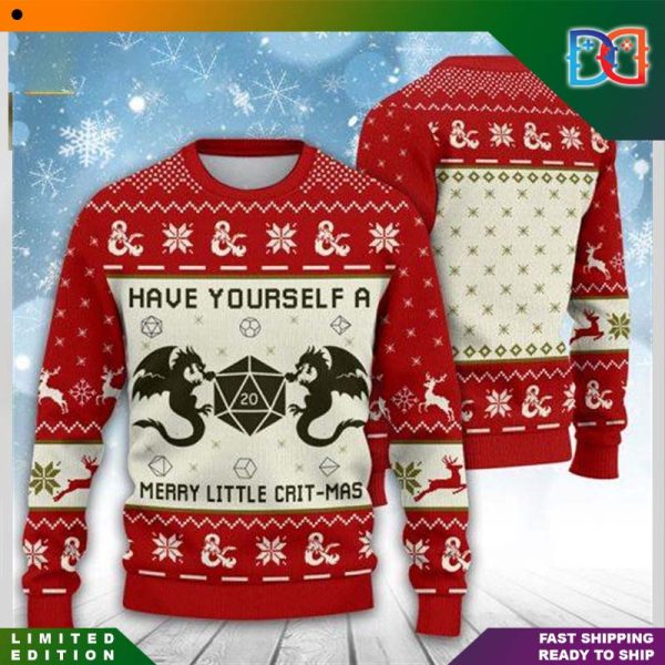 Dungeons Dragons Have Yourself A Merry Little Crit-mas Ugly Sweater