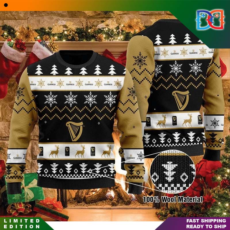 Guinness Beers Logo Knitted Ugly Christmas Sweater