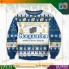 HoHoHo Budweiser Beer Snow Pattern Funny Ugly Christmas Sweater