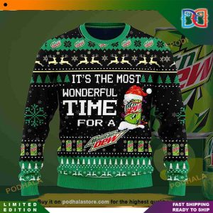 It’s The Most Wonderful Time For A Mountain Dew Funny Ugly Christmas Sweater