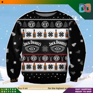 Jack Daniels Old No.7 Brand Wool Funny Ugly Christmas Sweater
