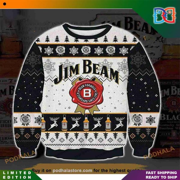 Jim Beam Whiskey Beam Formula A Standard Since 1795 Funny Ugly Christmas Sweater