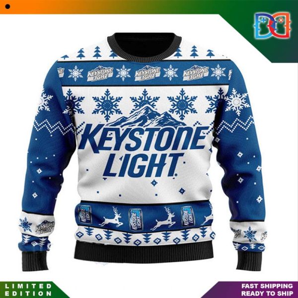 Keystone Light Logo Pattern Knitted Ugly Christmas Sweater