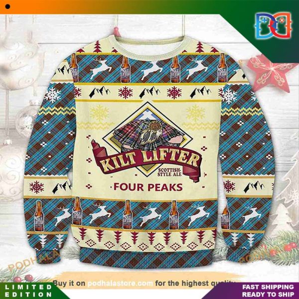 Kilt Lifter Four Peaks Scottish Style Ale Christmas Funny Ugly Christmas Sweater