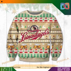 Leinenkagels Handcrafted Beer Drinking Ugly Christmas Sweater