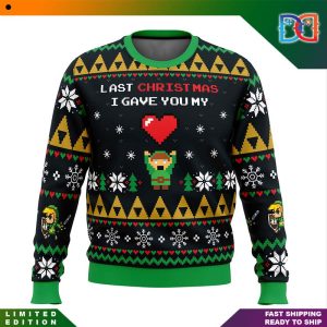Link To My Heart Legend of Zelda Game Ugly Christmas Sweater