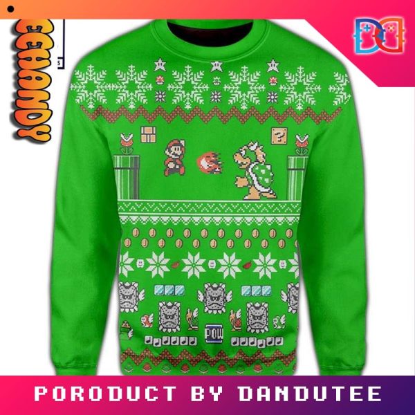Mario Fight Bowser Game Ugly Christmas Sweater