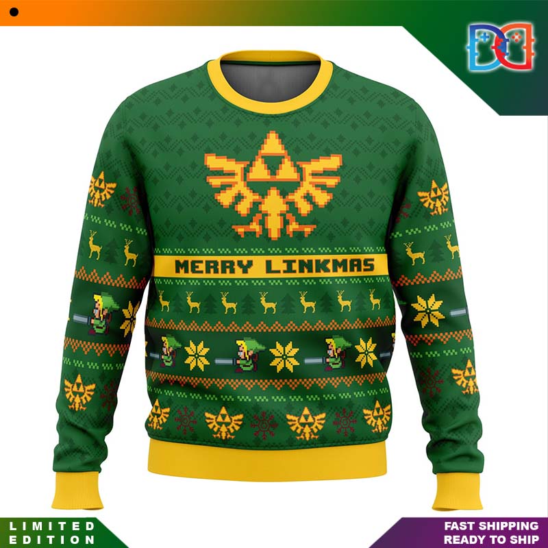 Merry Linkmas Legend of Zelda Game Ugly Christmas Sweater