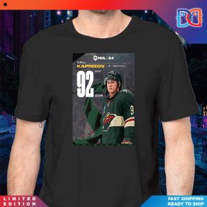 NHL 24 Kirill Kaprizov Minnesota Wild 92 Over Game T-Shirt