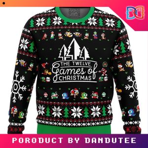 Nintendo 12 Best Games of Christmas PC Game Ugly Christmas Sweater