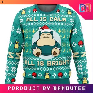 Nintendo All is Calm All Bright Snorlax Pokemon Game Ugly Christmas Sweater
