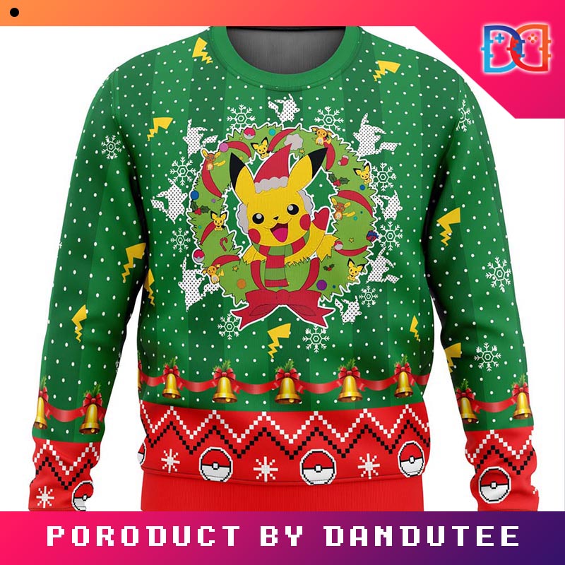 Nintendo Christmas Pikachu Pokemon Legends Game Ugly Christmas Sweater