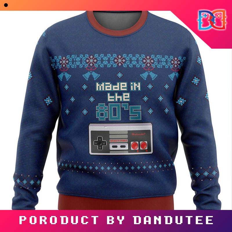 Nintendo Made In The 80s Game Ugly Christmas Sweater