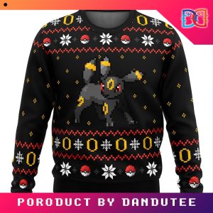Nintendo Pokemon Legends Ring of Umbreon Pixel Style Game Ugly Christmas Sweater