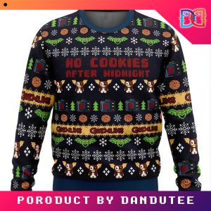 No Cookies After Midnight Gremlins Game Ugly Christmas Sweater