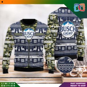 Personalized Busch Latte Camo Xmas Pattern Ugly Sweater