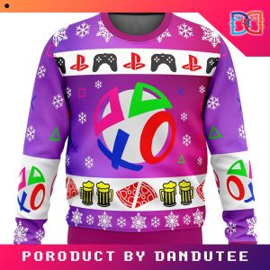 Playstation Neon Game Ugly Christmas Sweater