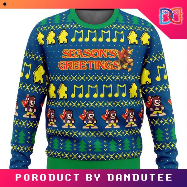 Seasons Greetings BanjoKazooie Game Ugly Christmas Sweater
