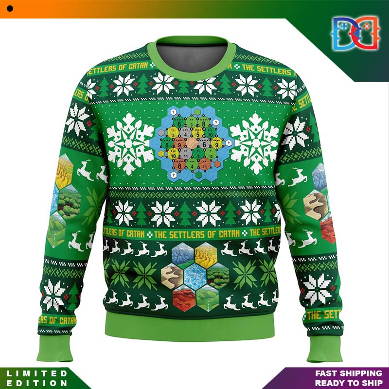 Settlers of Catan Board Games Nature Picture Pattern Ugly Christmas Sweater