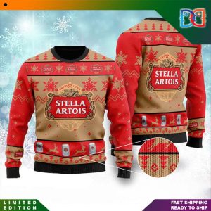 Stella Artois Snow Pattern Knitted Ugly Christmas Sweater