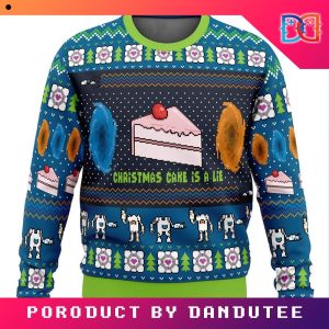 The Christmas Cake Is A Lie Portal 2 Game Ugly Christmas Sweater