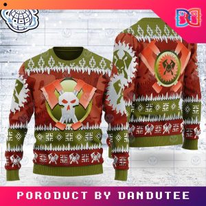 Warhammer 40k Blood Axe Orks Iconic Game Ugly Christmas Sweater