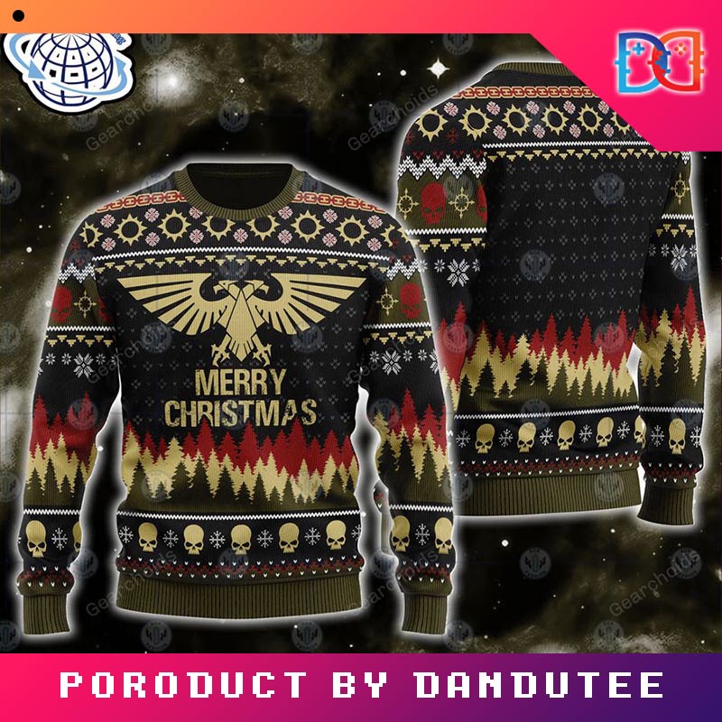Warhammer 40k Imperium Iconic Game Ugly Christmas Sweater