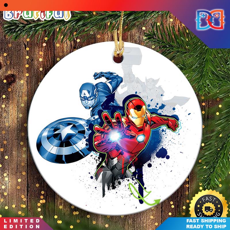 Marvel Avengers Iron Man Captain America Thor Color Pop Captain Marvels Christmas Ornaments